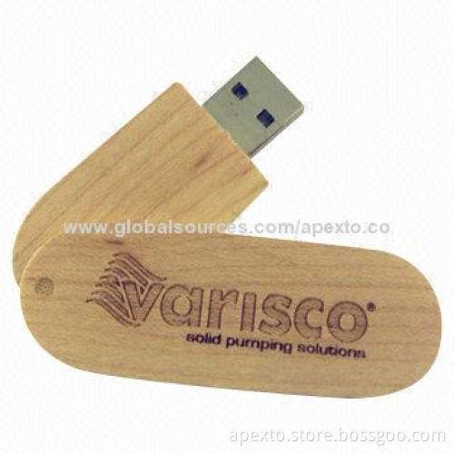 Promotional Wooden USB Flash Drives, Made of Natural bamboo, Walnut, Maple, and Rose Wooden